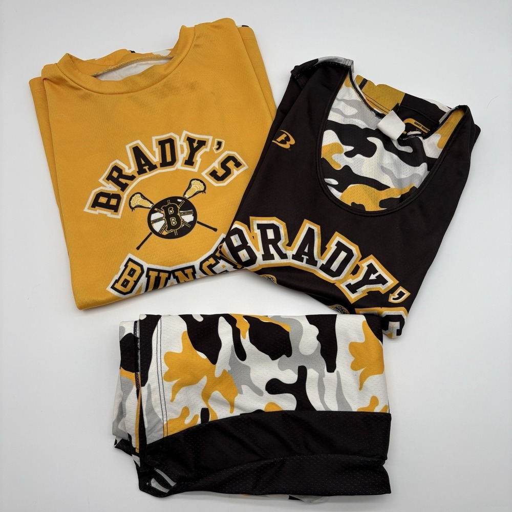 Boathouse Brady's Bunch Lacrosse Uniform Set XL Camo Pinnie Top Shorts #36‎ 2013